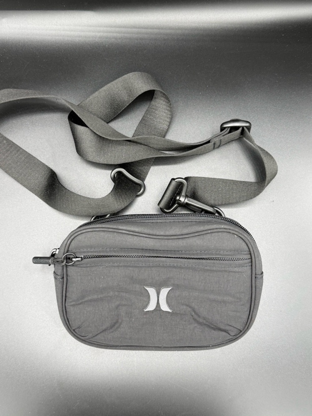Hurley Black Belt Bag with Logo Fanny Pack